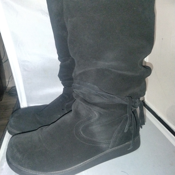 Women's black leather boots by Roxy size 10 Vail - Picture 8 of 10